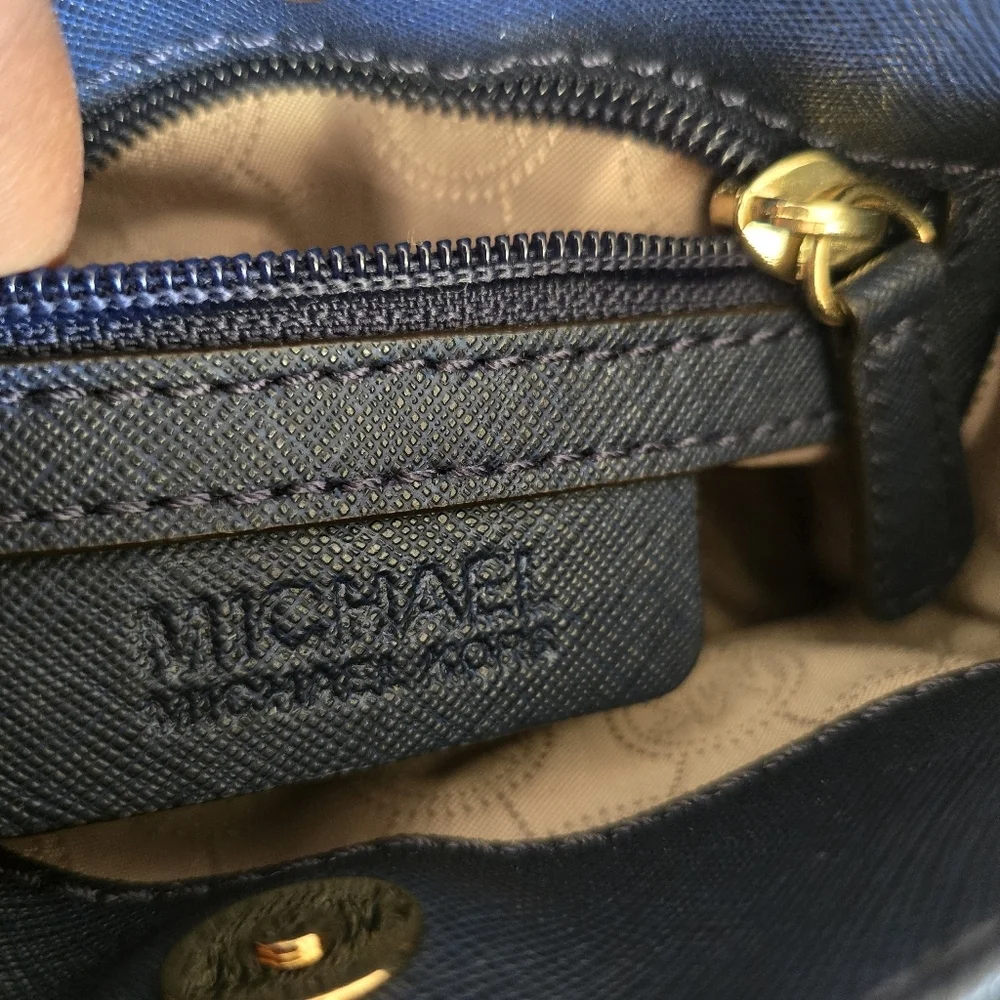 Michael Kors Mini Hamilton Crossbody Navy Blue/Gold